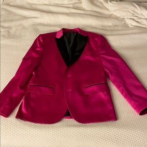 Fuschia Mens Evening Jacket Satin Pink